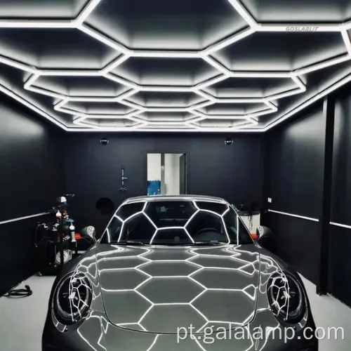 Sistema de grade de iluminação de garagem LED hexagonal